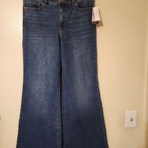 sofia vergara jeans margot wide leg Size 12 New Super High Rise Dark Wash